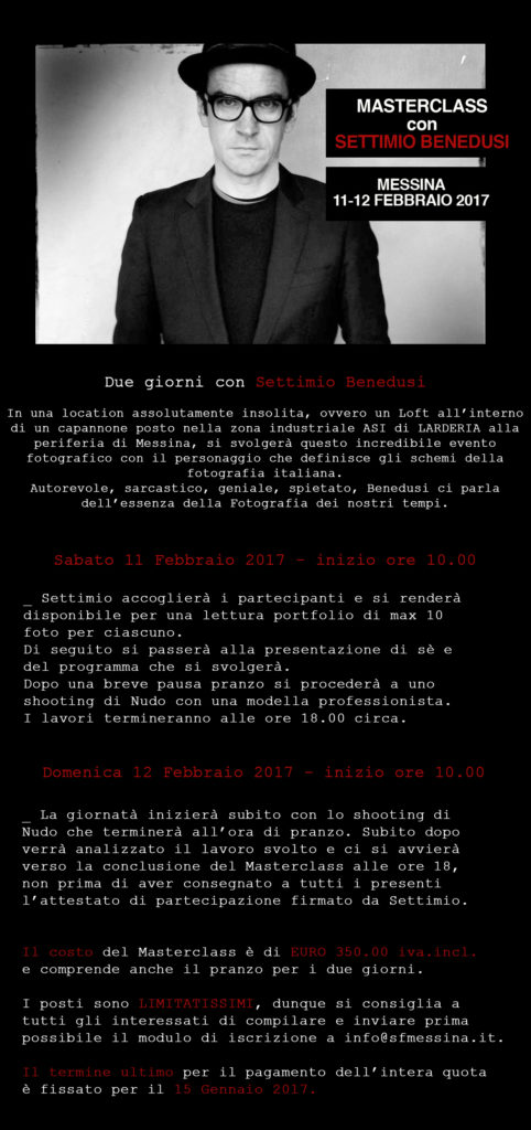 settimio benedusi  masterclass sfm scuola di fotografia messina fotografia nudo fashion